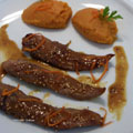 Aiguillettes_de_canard_a_l_orange_et_graines_de_moutardeC Aiguillettes de canard et graines de moutarde (Bazarette)
