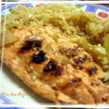 Saumon_a_l_orangeC Pavé de saumon à l'orange grillé et son riz orangé (Tatyval)
