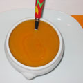 Veloute_de_carottes_coriandreC Velouté de carottes, coriandre, gingembre et orange (Moussetic)