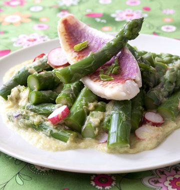 Photo de la recette : Salade d’asperges vertes aux rougets