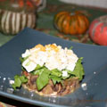 Timbale_de_champignons_pommes_et_feta_au_curcumaC Timbale de champignons, pomme et feta au curcuma (Sophie)