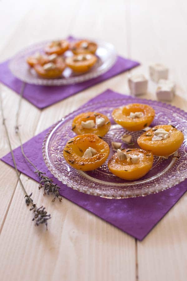 Abricots rôtis à la lavande et au nougat
