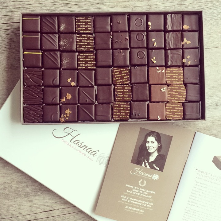 Coffret de 60 ganaches - Hasnaâ chocolat / salon du chocolat 2017