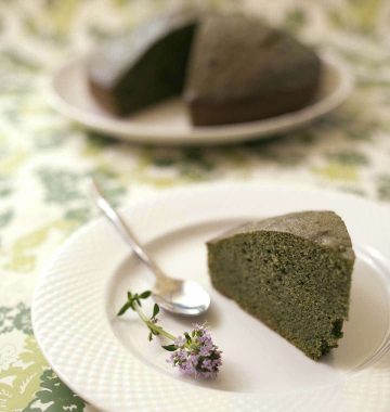 Photo de la recette : Gâteau sucré aux épinards et à la vanille