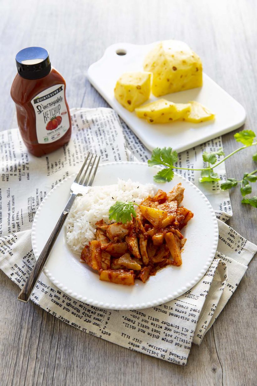 Photo de la recette : Poulet à l’ananas sauce savoureuse au ketchup